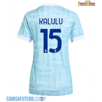 Camisa de time de futebol Juventus Pierre Kalulu #15 Replicas 2º Equipamento Feminina 2025-26 Manga Curta
